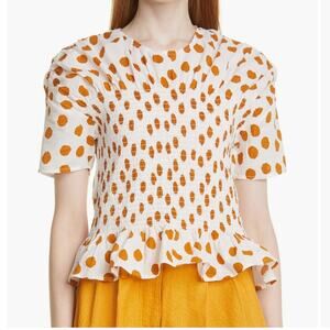 Baum und Pferdgarten 2 NEW Mynowa Polka Dot Organic Cotton Top Smocked